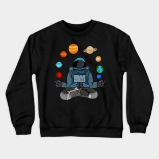 Astronaut Meditating, Yoga, Zen, Universe Crewneck Sweatshirt